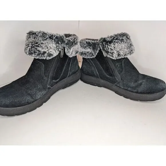 Khombu Jessica Women's Faux Fur Lined Suede Ankle Boots in Black Size 98 - Picture 6 of 8